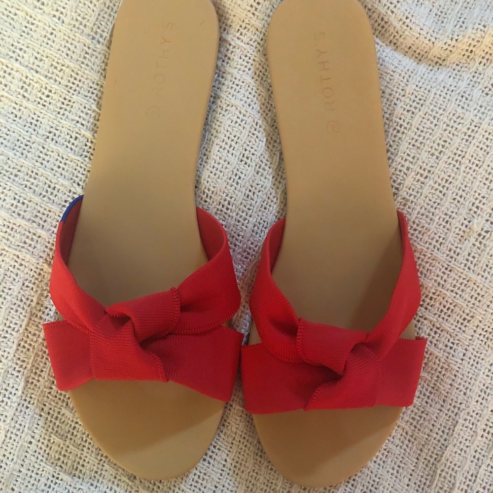 Candy Apple Knot Rothy’s Sandals - NWOB